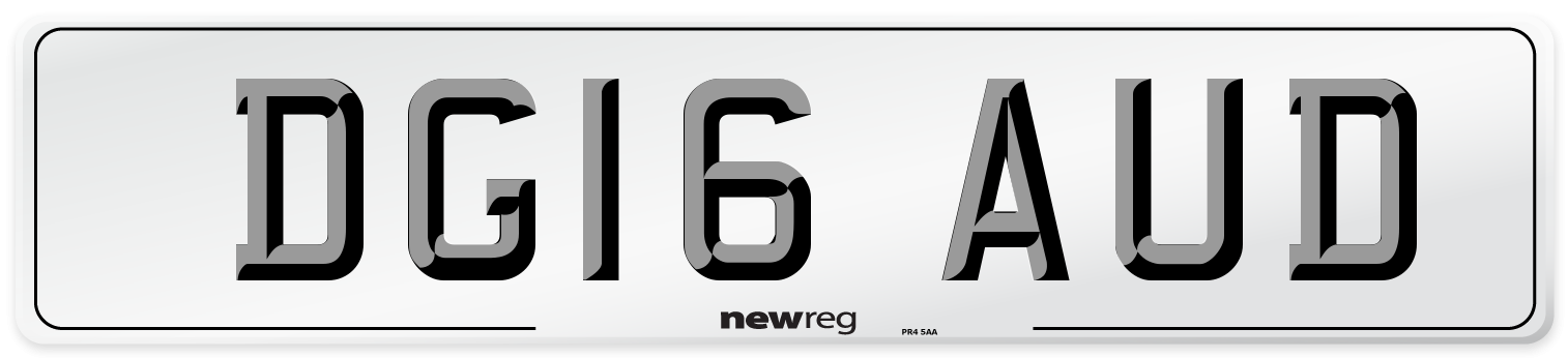 DG16 AUD Number Plate from New Reg